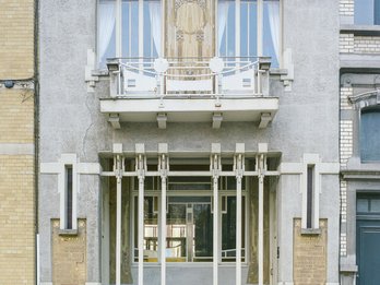 Detail gevel Maison Cauchie © Séverin Malaud urban.brussels