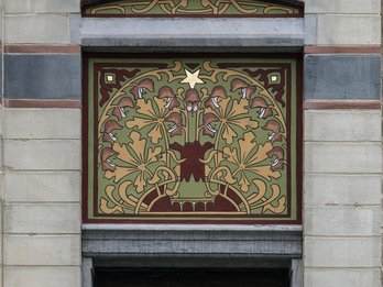 Detail gevel huis Devalck © A. de Ville de Goyet urban.brussels