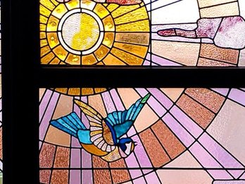 Detail glasraam huis Devalck © Korei Guided Tours