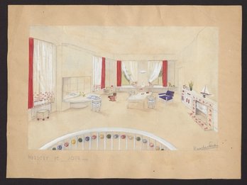 Sylvie Feron & René Baucher, Vue interieur nursery de jour © Design Museum Brussels